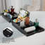 Plateau de baignoire, plateau de table de bain extensible et pliable avec patins antidérapants, noir-1839577859