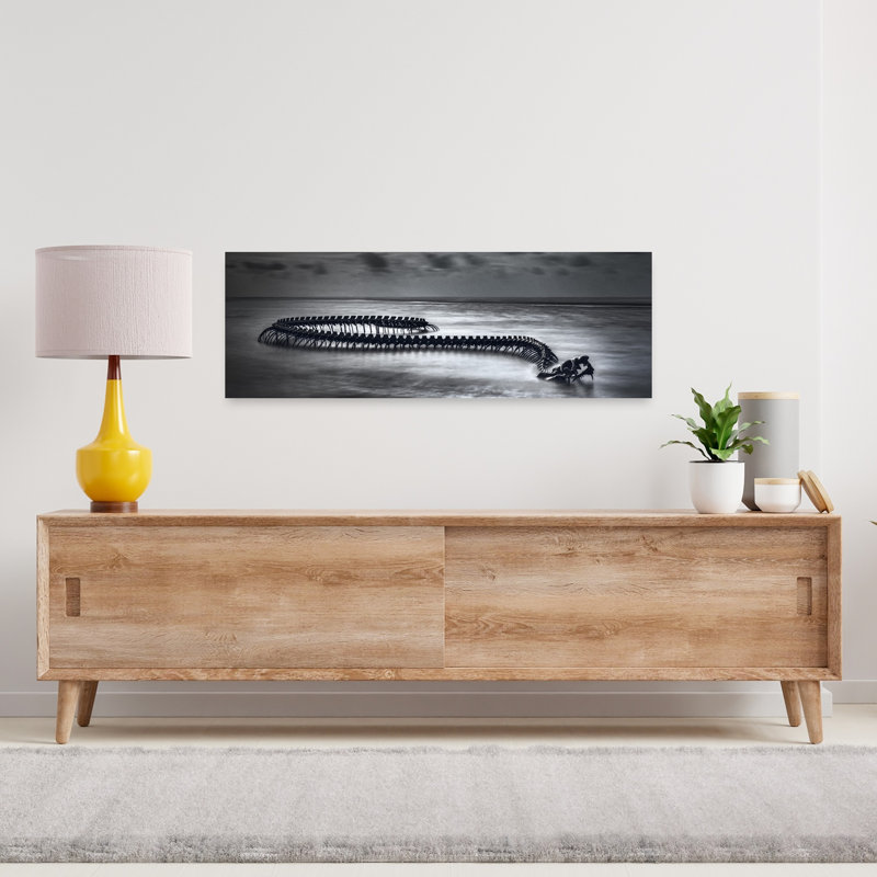 Art mural mystérieux, squelette, océan, 36" H x 12" W