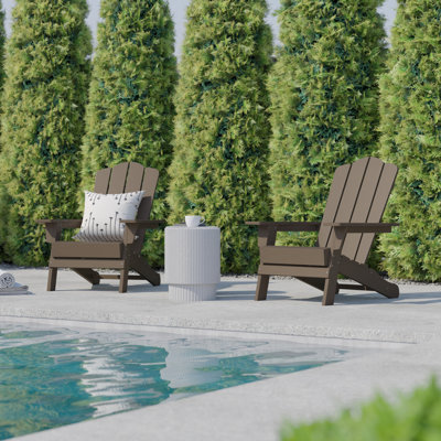 Ayleah Commercial All-Weather Adirondack Chairs with Cupholders