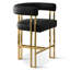 Rienna 25" Luxurious Faux Leather Solid back Gold Tripod Base Counter Stool