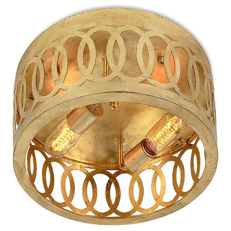 New Orleans 2 - Light Flush Mount, 10" H x 14" W x 14" D, Gold Leaf