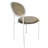 Charlotta Modern Cane Rattan Dining Chair, Boho Wicker Side Chair with Velvet Round Cushion Seat, Mid-Century Accent Seating with White Metal Legs-2101938388-2083698791