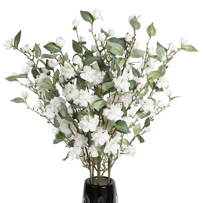 6 pièces fleurs de soie artificielle branches de camélia artificielles avec de longues tiges pour la décoration intérieure et les arrangements de mariage, centres de table de fête