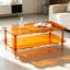 Table basse en acrylique, table de salon à 2 niveaux avec rangement, table de bout de style Mid-Century moderne, table de bout transparente pour petits espaces, assemblage facile