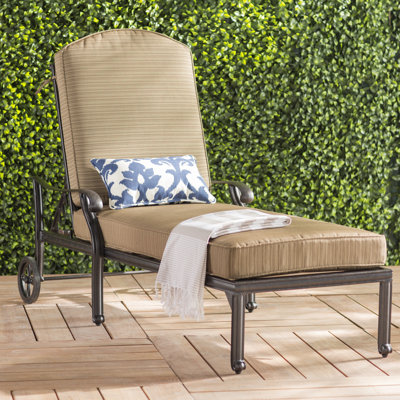 Nola Outdoor Metal Chaise Lounge , Cushion Included