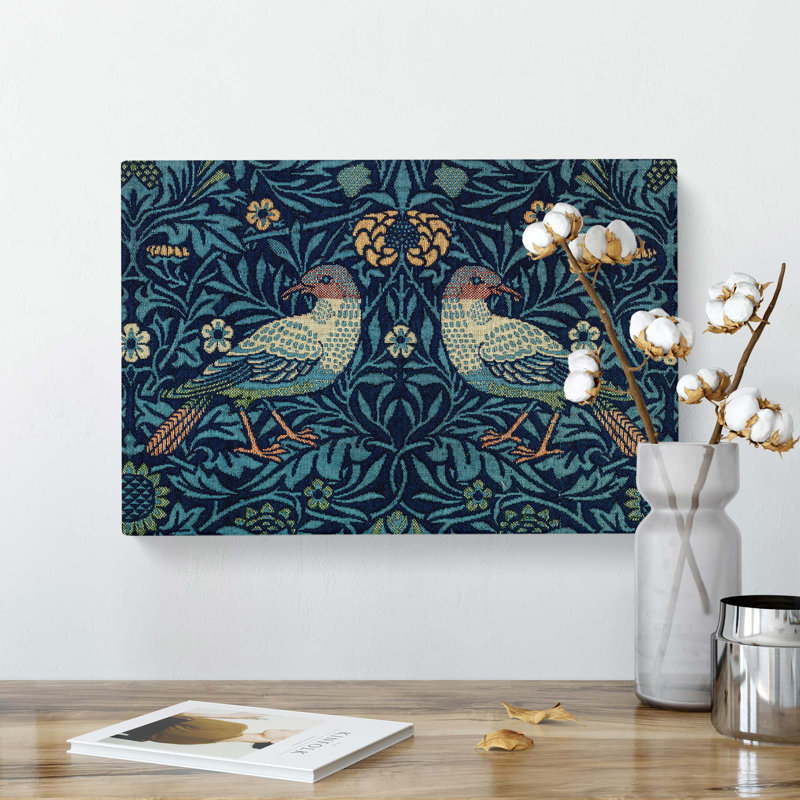 Flowers & Birds Pattern by William Morris - Wrapped Canvas, 40 cm H x 60 cm W