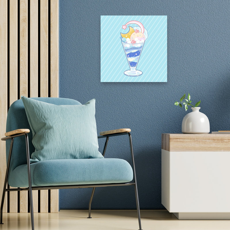 Dreamy Cosmic Parfait Dreamy Whimsical Abstract Landscape Nature Wall Art Print 1 Piece Wrapped Canvas Wall Art