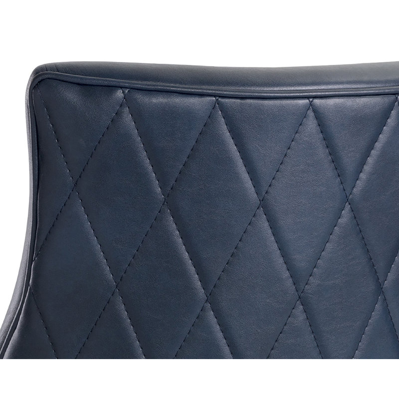 Chaise d'appoint en similicuir 18,5 po H, Bleu