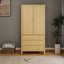 Rover 2 Door & 3 Drawer Wardrobe, Oak-Effect Finish, Metal Runners