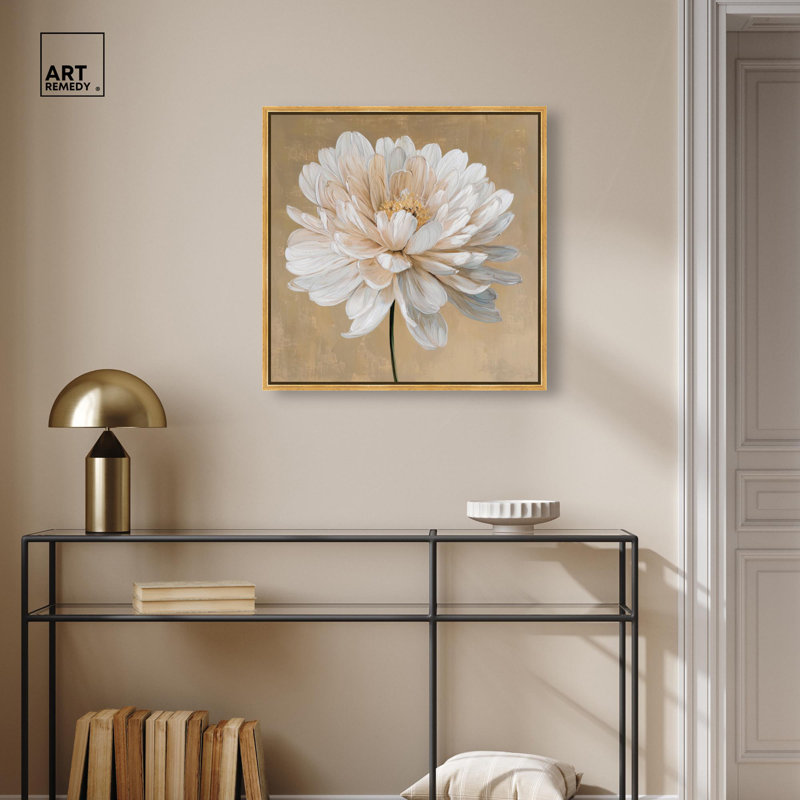 "White Radiance I", impression sur toile par Art Remedy, cadre doré, 24 x 24, H 25 po x l 25 po, Cadre doré