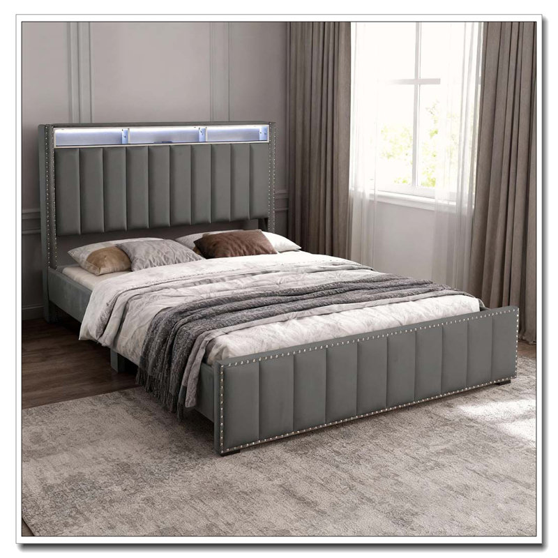 Rangement de lit, Grand, Gris foncé