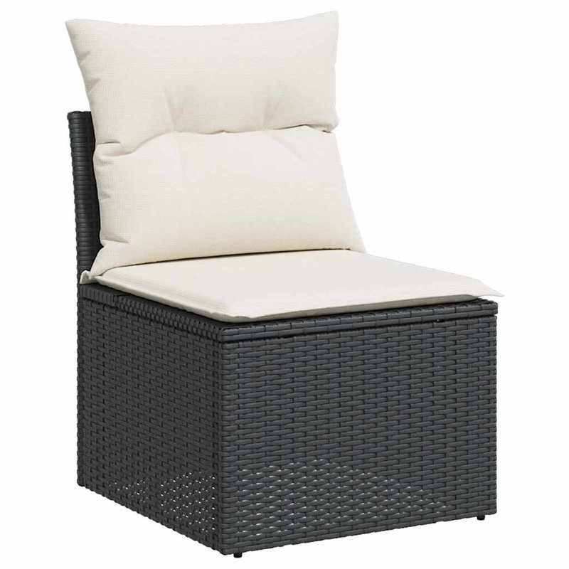 Ensemble de canapé de jardin Vidaxl noir et blanc crème