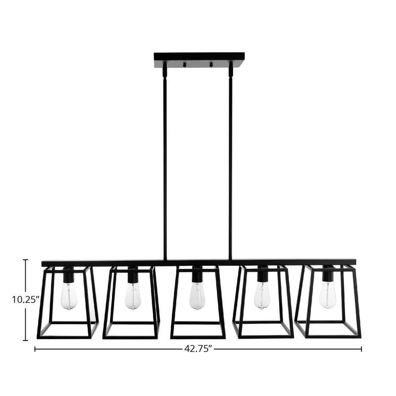 Luminaire suspendu noir 5 lumières Yashira