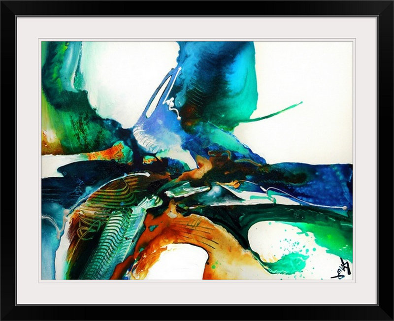 'Impulse III' Graphic Art Print, 35" H x 44" W x 1" D, Black Framed