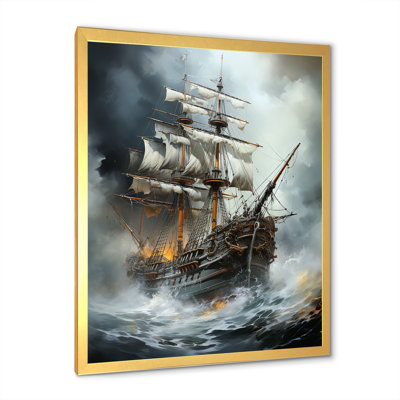 «Stormy Seas Corsairs Pirate Ghost Ship» sur toile