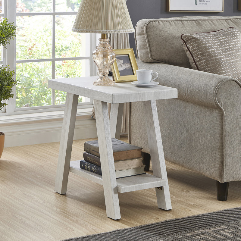 Table d'appoint Contemporary, H 22 po x l 24 po x P 14 po, Blanc