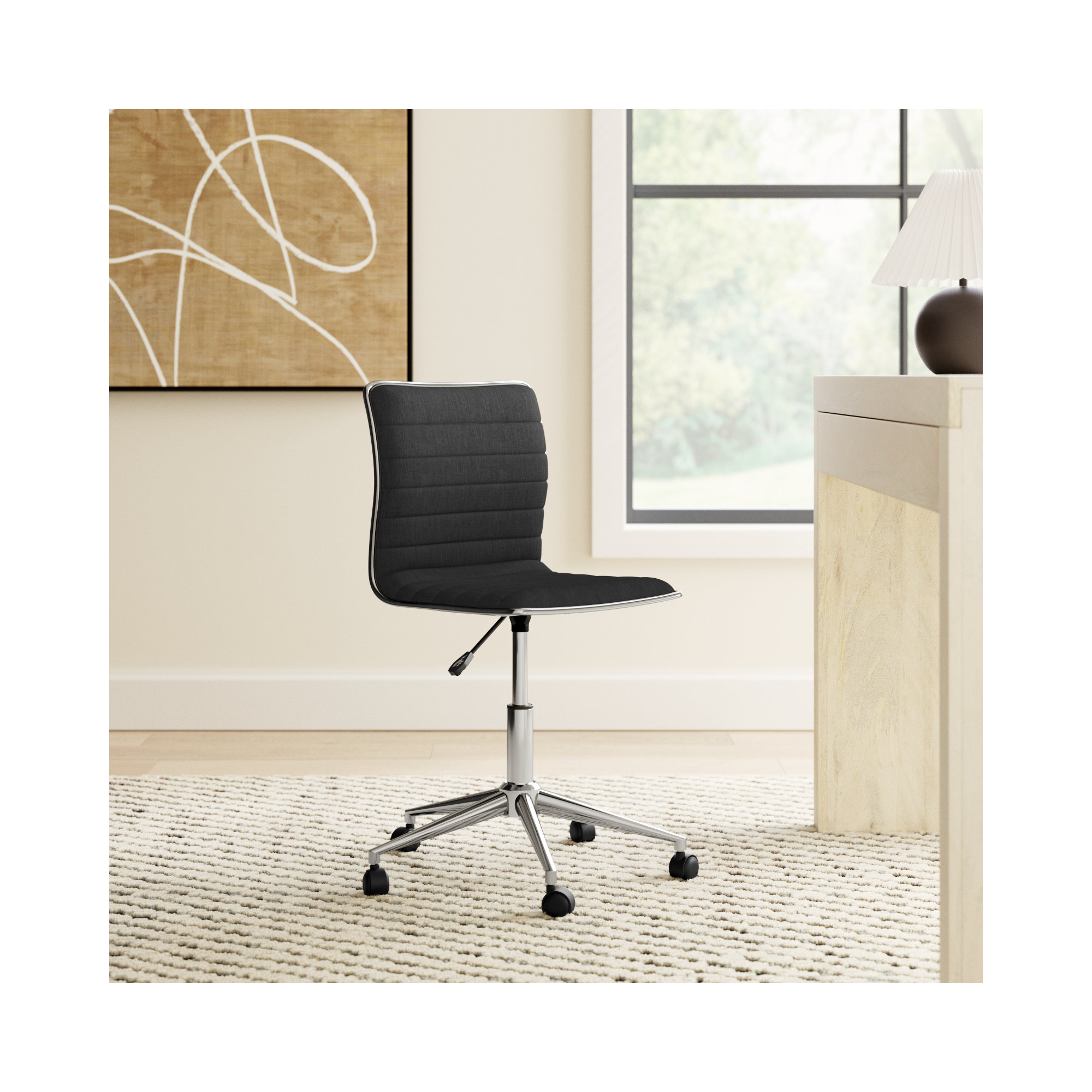 Rouslan Swivel Office Chair, Black