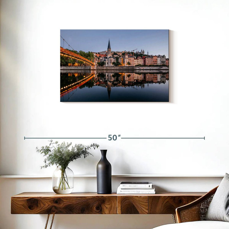 Lyon By Saone River, 20" H x 30" W