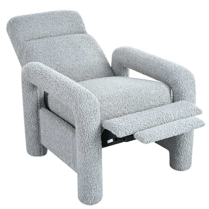 Fauteuil inclinable avec dossier à pression 31,25 pouces, dossier inclinable réglable pour le salon, Gris