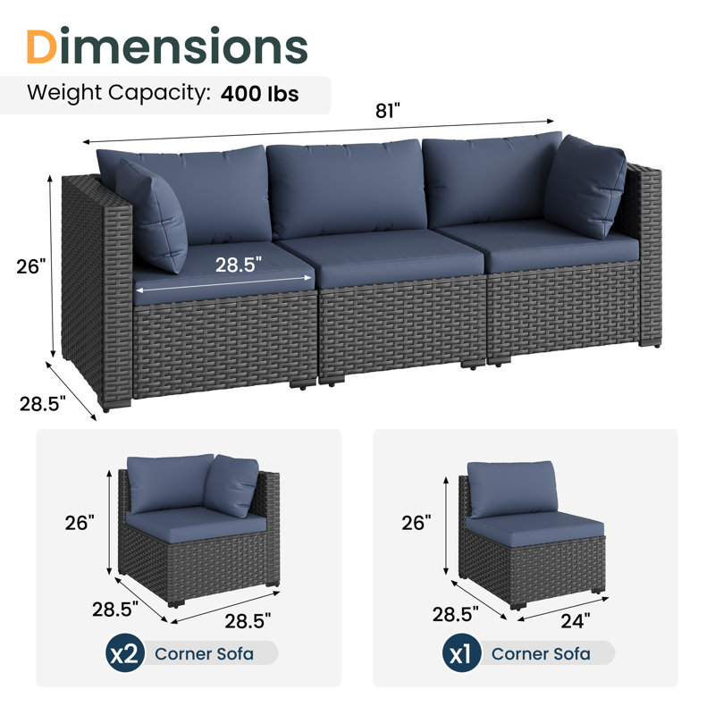 Ensemble de 2 fauteuils d'angle Gio, Marine, Black