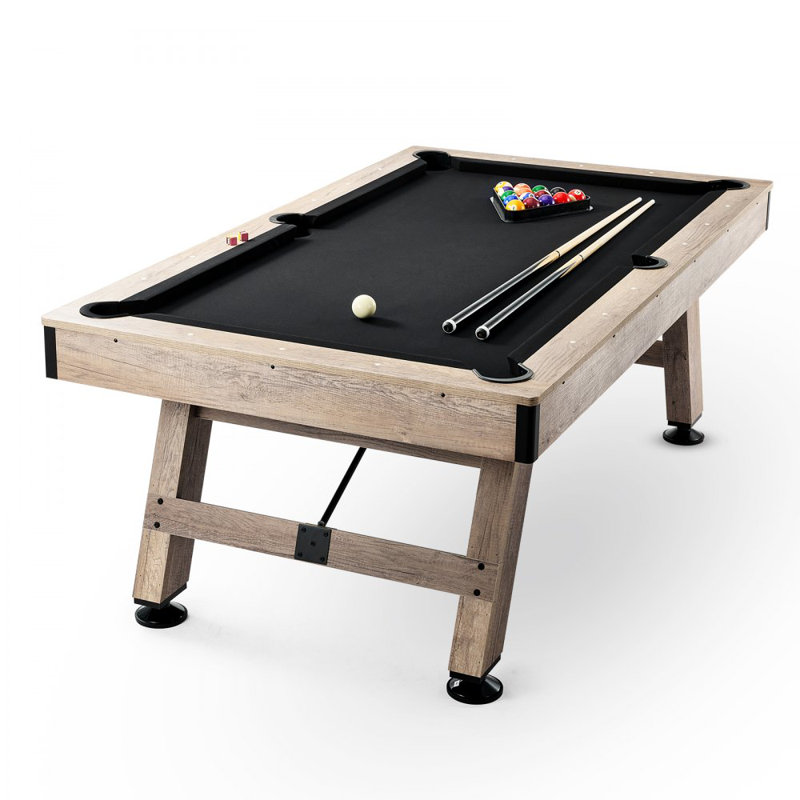 Billiards Table, 7 ft Pool Table, Adjust Legs Stable Billiards Table, Pool Table Set Includes Balls, Cues, Chalks and Brush, with Black Cloth, Perfect for Family Game Room Kids Adults
