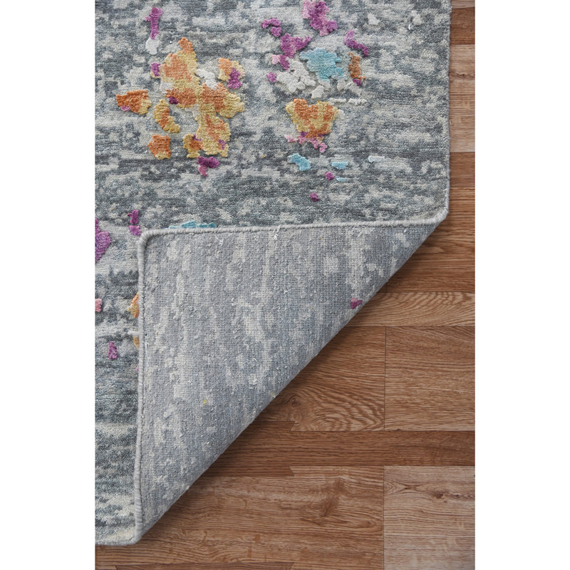 Essence Abstract Area Rug in Pink, Rectangle 10' x 14'