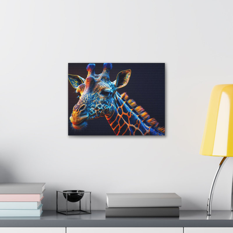 Girafe, art abstrait sur toile, art mural