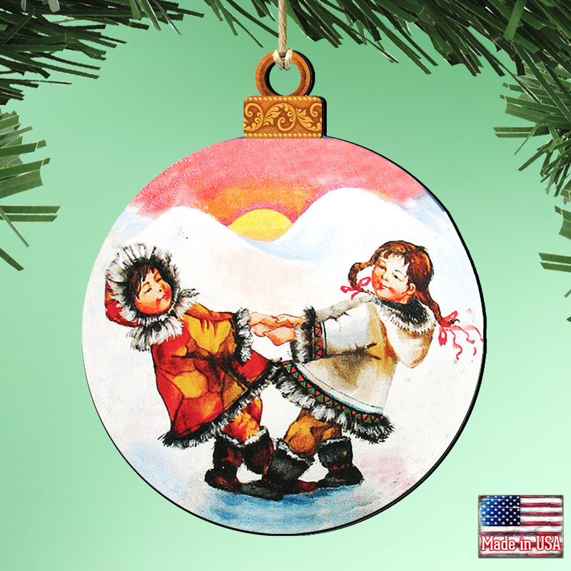 5'' Handmade Wood Shatterproof Holiday Shaped Ornament