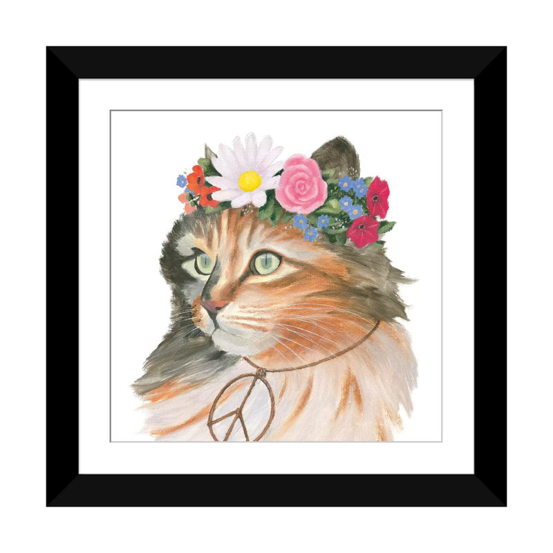 « cattitude i » par myles sullivan, reproduction d’impression sur toile tendue, H 24 po x l 24 po x P 1 po, Blanc