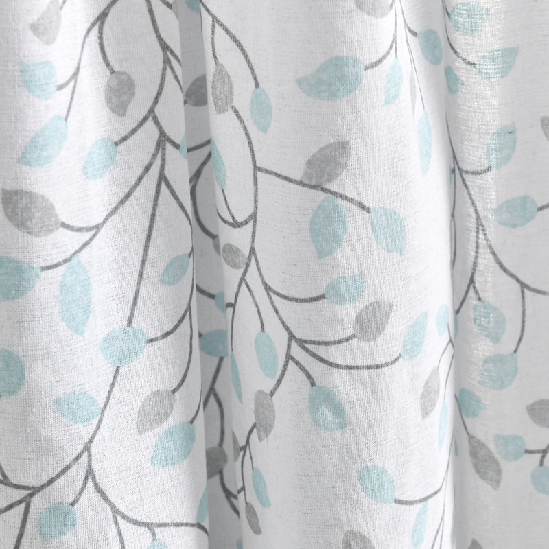 Rideau en mélange de coton, Bleu