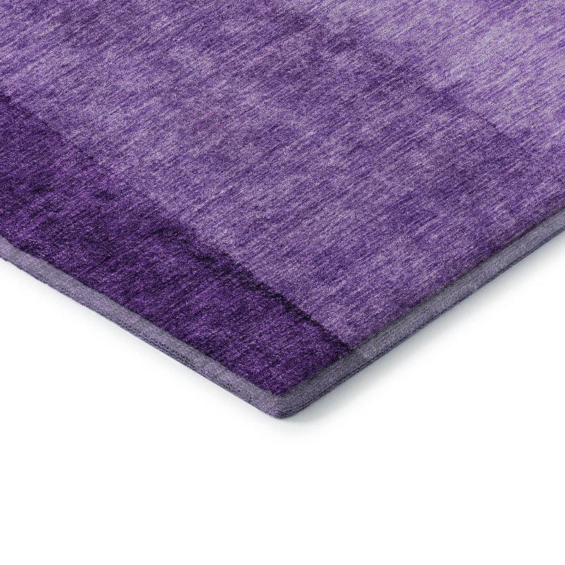 Tapis mauve de qualité supérieure lavable à la machine Prisco, Rectangle 10 pi x 14 pi