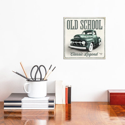 Old School Vintage Trucks III by Mollie B. - Wrapped Canvas Print