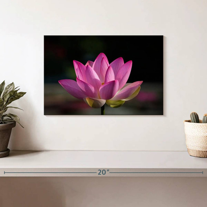 Harnek précieuse fleur de lotus rose, H 8 po x l 12 po