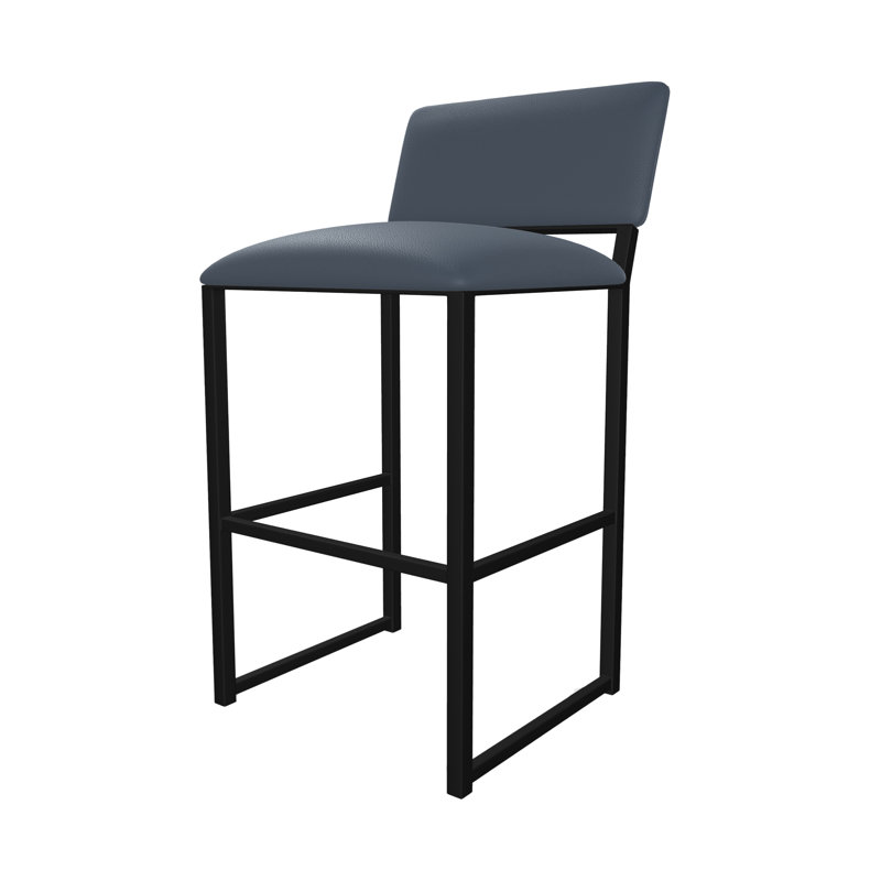 Tabouret Madrid avec revêtement en poudre peint à la main, Tabouret de bar (siège d'une hauteur de 30 po), Onyx sable