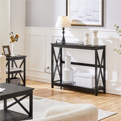 40'' W Console Table with USB Ports and Outlets