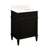 Elmdale 24" Freestanding Mahogany Single Basin Vanity Set Oval Undermount Sink - 8" Faucet Holes