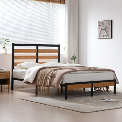Mayghan Platform Bed Frame with Wooden Headboard and Footboard by 17 Stories