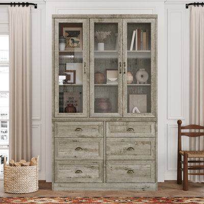 Home & Office Display Cabinet With Tempered Glass Door by Ophelia & Co.