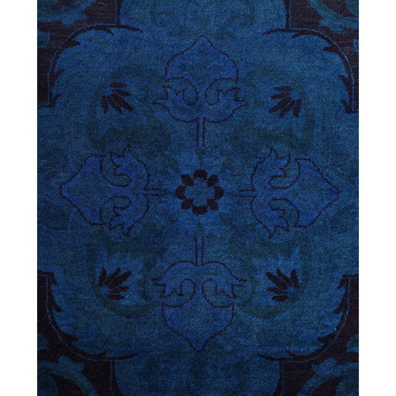 Overdyed Hand-Knotted Wool Modern-Contemporary Blue Area Rug 10' 2" x 14' 1"