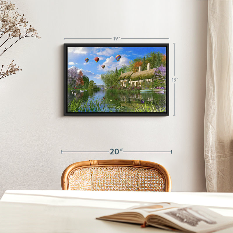 Nature «Old River Cottage», H 19 po x l 13 po