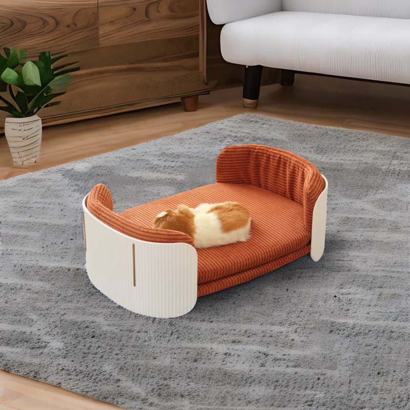 Lit d'intérieur pour chat, Taille moyenne: l 31,9 po x P 20,9 po, Brun / Blanc