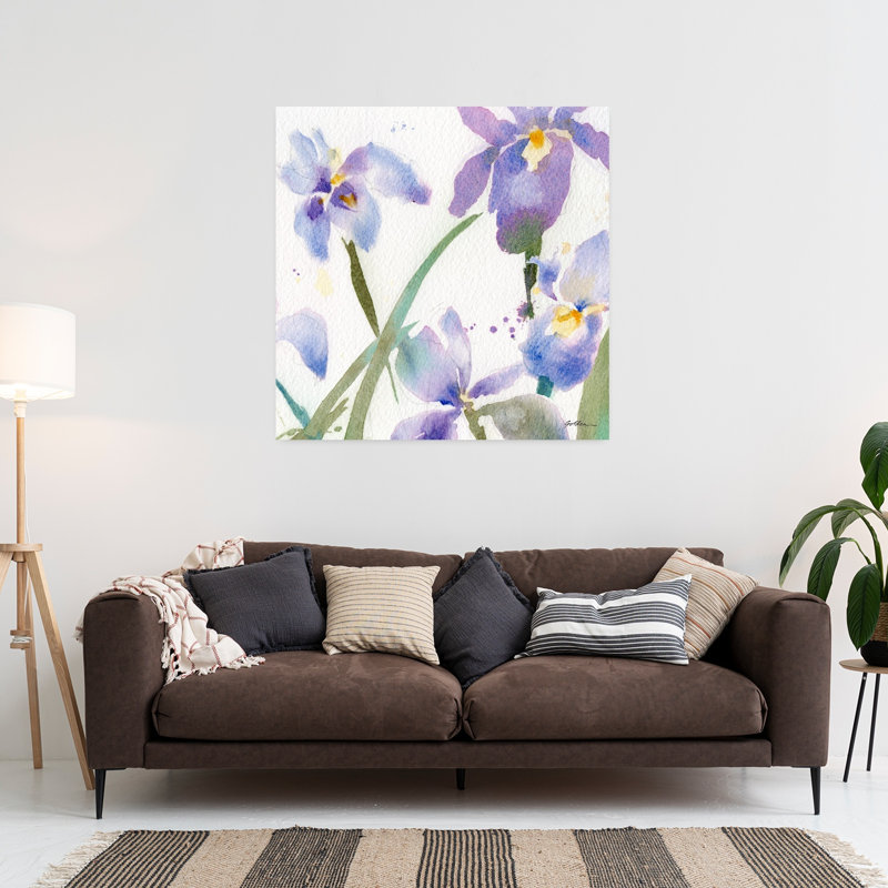 Irises Contemporary Iris Flower Art, 36" H x 36" W
