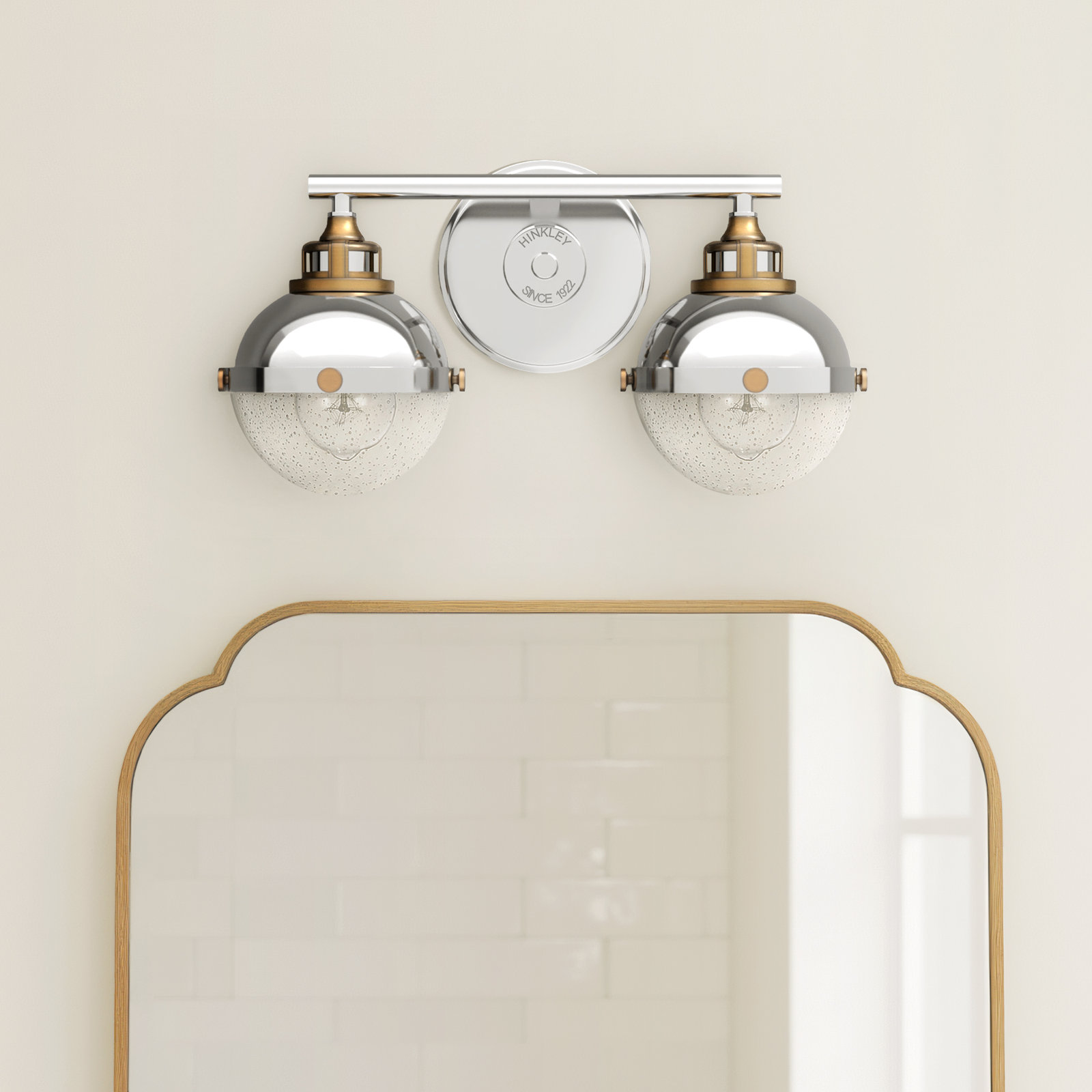 Kyoto 2 Light Seeded Dimmable Vanity Light