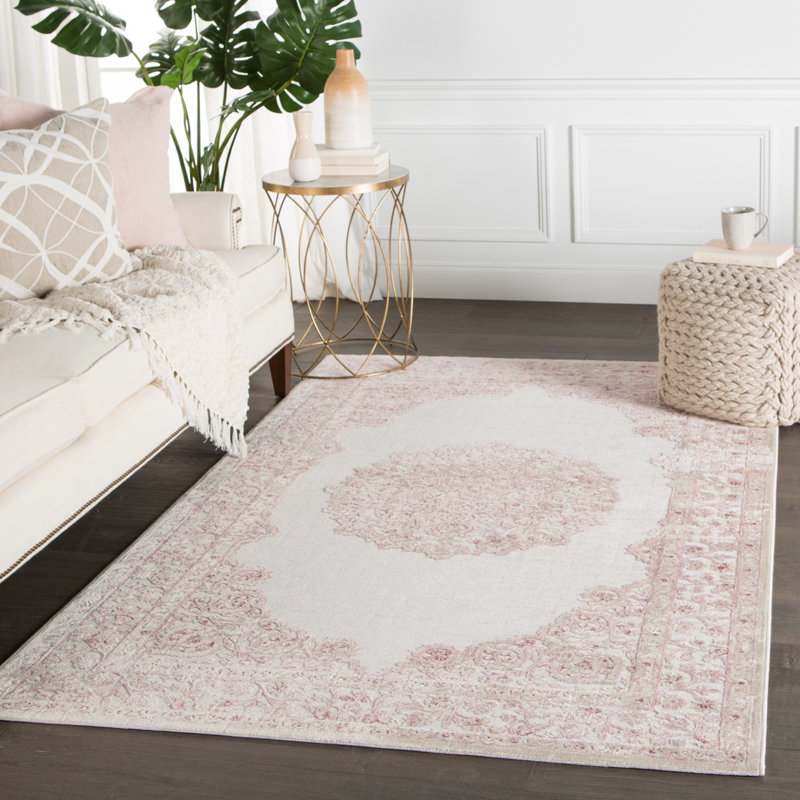 Asifa Soft Power-Loomed Oriental Area Rug with Medallion Design and Scrolling Border by Jaipur Living, Runner 2'6" x 8'