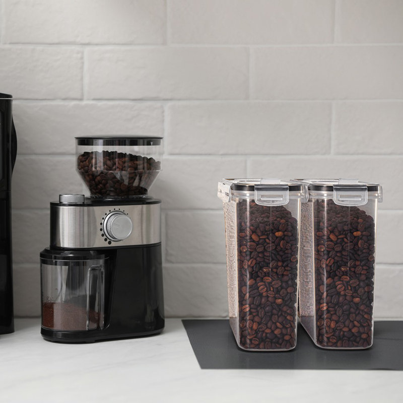 Sorbus Clear Plastic Airtight Coffee Bean Storage Container Set With Easy-access Lids - Keeps Coffee Beans Fresh, BPA-Free 2L/8.4 Cups- 2 Pack