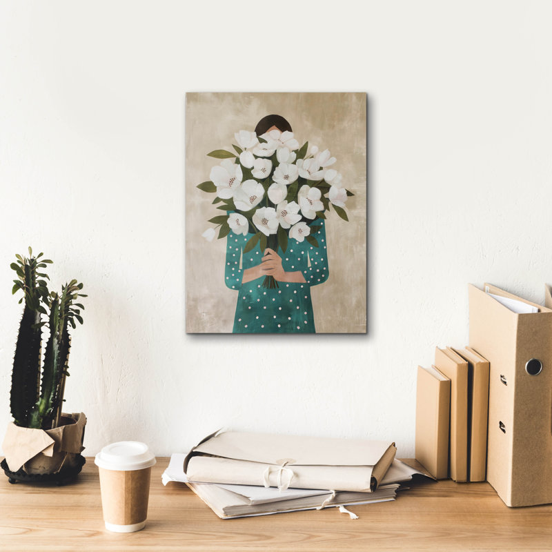 «White Bouquet» par Svetlana Aleynikova, art mural sur toile, H 16 po x l 12 po