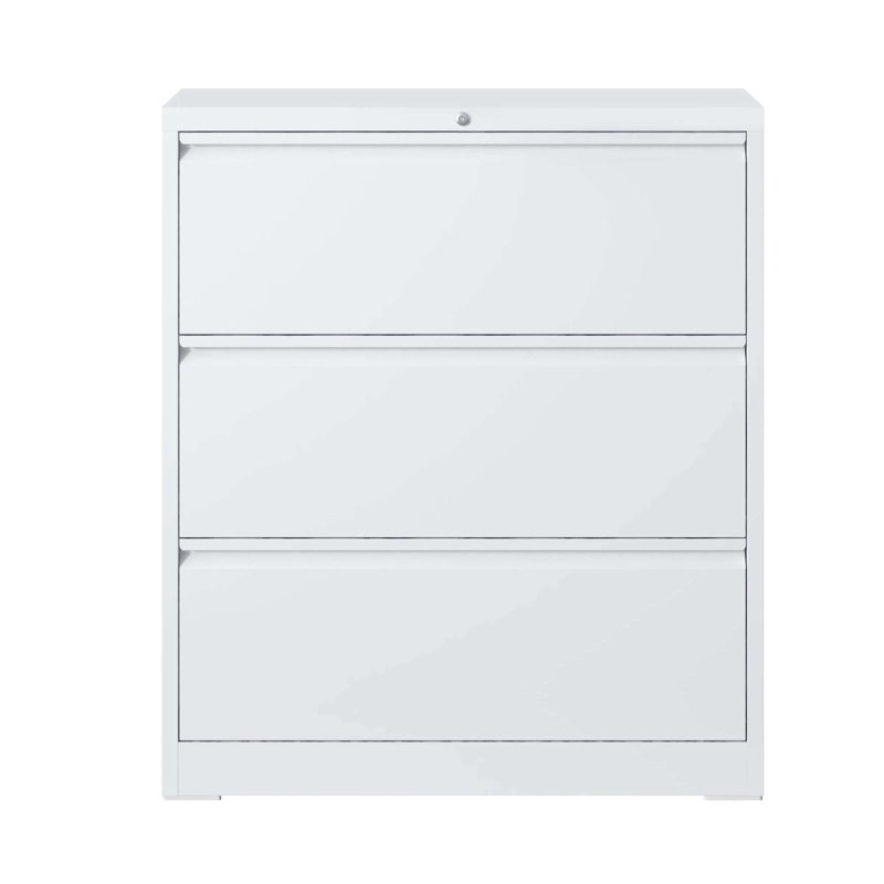 Palvinder Lockable Metal Filing Cabinet In White, 3 Drawers, For Office, Accommodates Legal/Letter/A4/F4 Size Papers, Stable & Efficient 3 File Cabinet, White With Lock, Home Office Storage, Fits Folders,