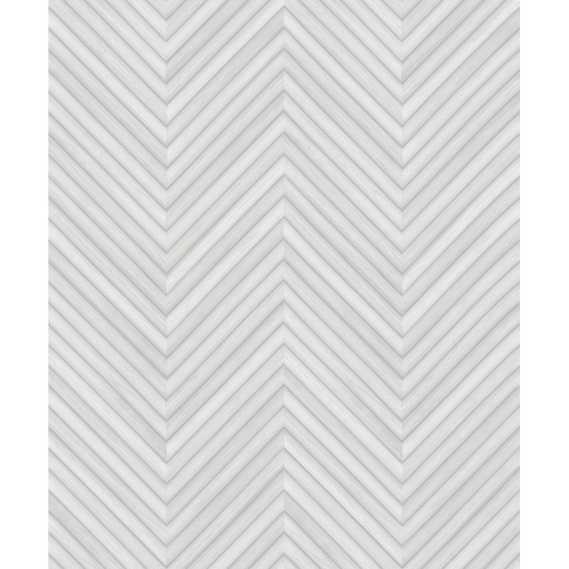 Woods and Wicker Collection Herringbone Wood Effect Wallpaper Roll, Gray