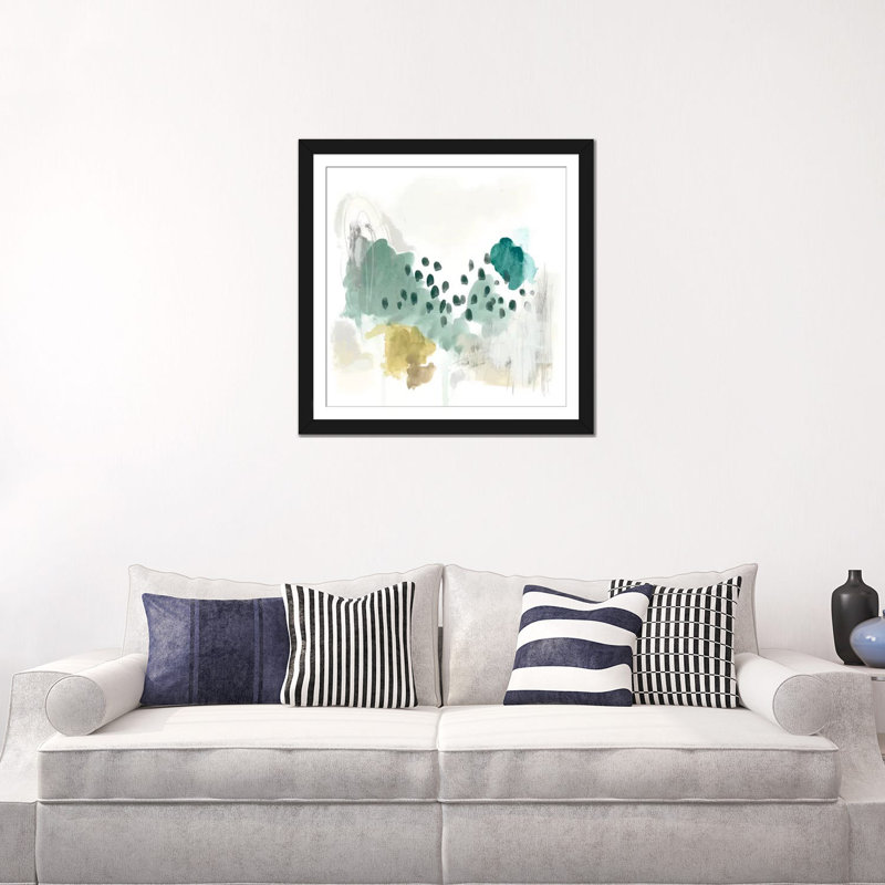 « rain cloud ii », impression sur toile, H 16 po x l 16 po x P 1 po, Papier d'art encadré noir, Blanc