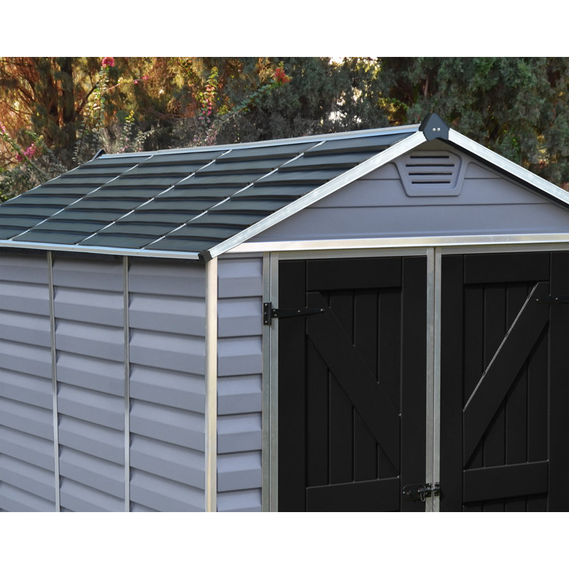 Gray 6' x 5' Polycarbonate and Aluminum Storage Shed